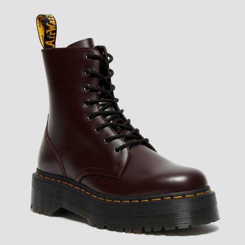 Unisex Burgundy Jadon Leather Platform Boots - Dr Martens - Modalova
