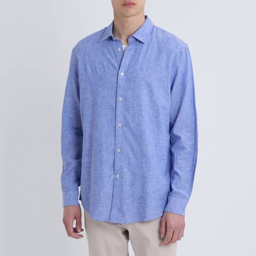 Mid Blue Linen Blend Shirt - Crew Clothing - Modalova