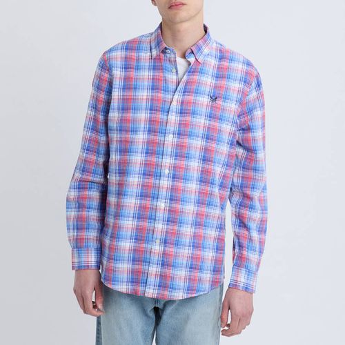 Blue/Red Linen Check Shirt - Crew Clothing - Modalova