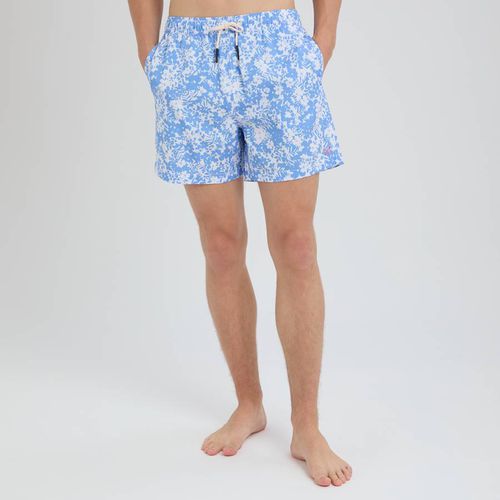 Blue Tropical Print Swim Shorts - Crew Clothing - Modalova