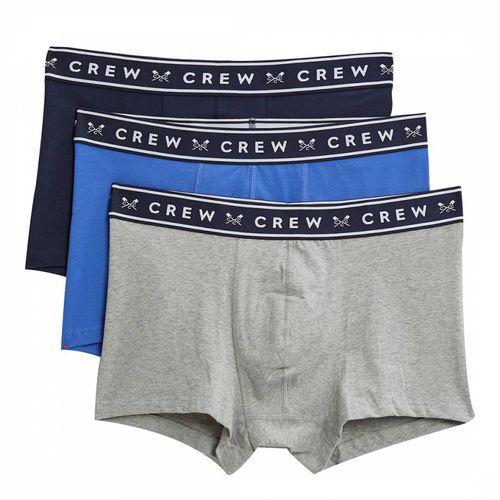 Blue 3 Pack Solid Cotton Boxers - Crew Clothing - Modalova