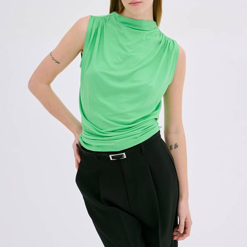 Green High Neck Ruched Top - My Essential Wardrobe - Modalova