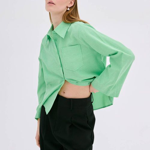 Green Cotton Blend Shirt - My Essential Wardrobe - Modalova