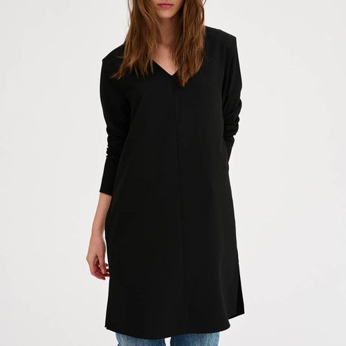 Black V-Neck Mini Dress - My Essential Wardrobe - Modalova