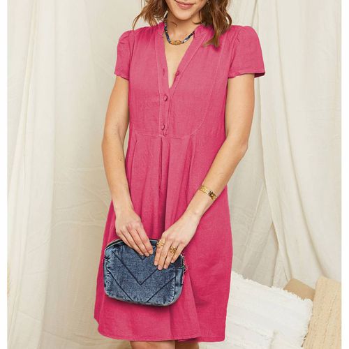 Pink Linen Dress - LE MONDE DU LIN - Modalova