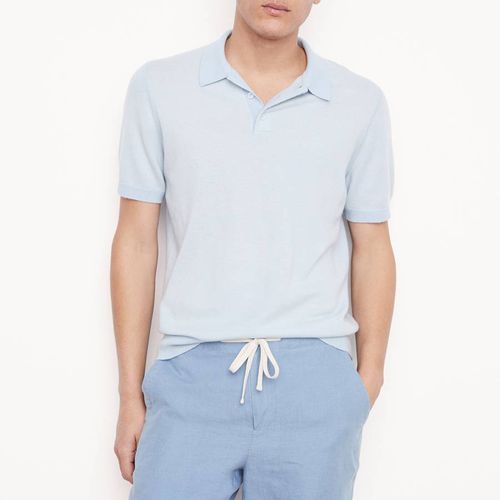 Pale Blue Hemp Polo Shirt - Vince - Modalova