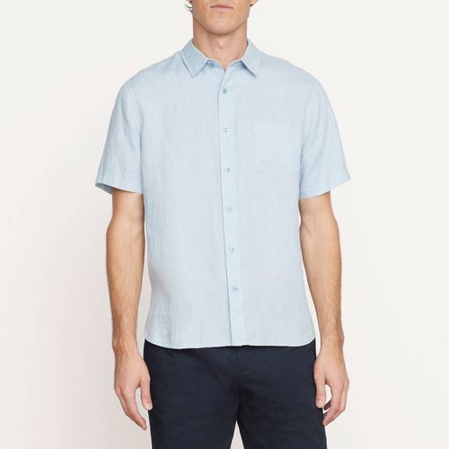 Pale Blue Short Sleeve Linen Shirt - Vince - Modalova