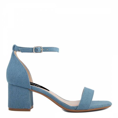 Blue Denim Heeled Sandals - Bluetag - Modalova