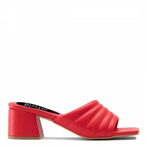 Red Quilted Strap Heeled Mules - Bluetag - Modalova