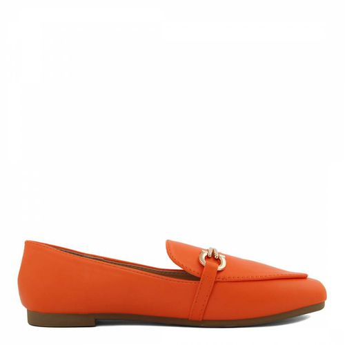 Orange Detailed Flat Loafer - Bluetag - Modalova