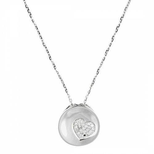 White Gold Engraved Heart Pendant - Diamantini - Modalova