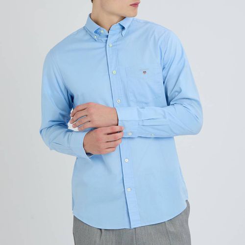 Blue Poplin Cotton Shirt - Gant - Modalova