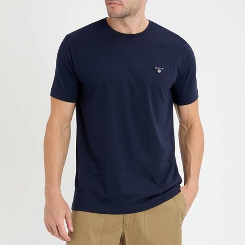 Navy Original Shield Logo Cotton T-Shirt - Gant - Modalova