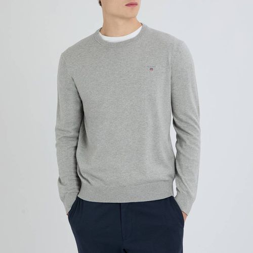 Grey Crew Neck Cotton Jumper - Gant - Modalova