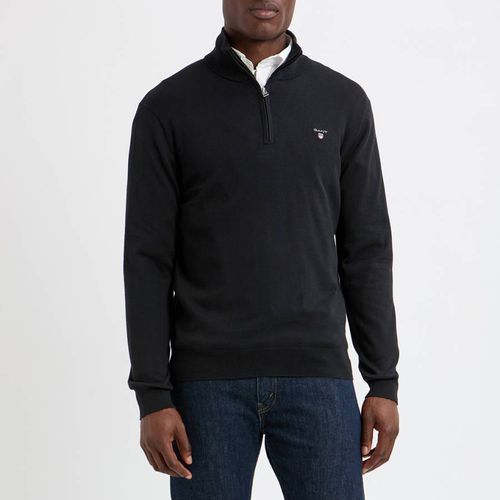 Black Cotton Half Zip Jumper - Gant - Modalova