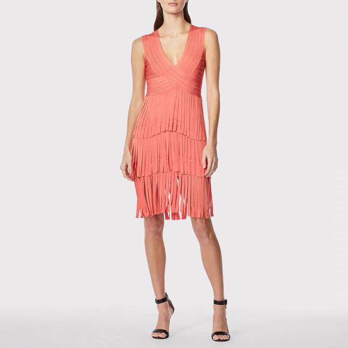 Coral V-neck Fringed Dress - Herve Leger - Modalova