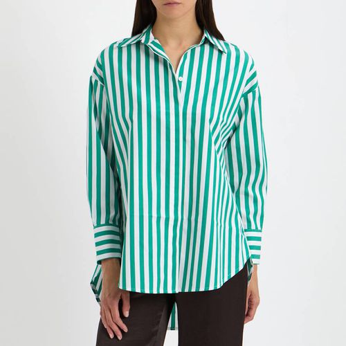 Green/White Cotton Dip Hem Shirt - NÂ°Â· Eleven - Modalova