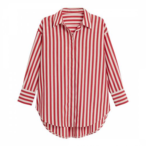 Red/White Cotton Dip Hem Shirt - NÂ°Â· Eleven - Modalova
