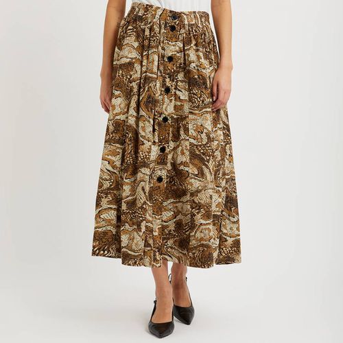 Animal Print Midi Skirt - Size UK 12 - Pre-Loved Ganni - Modalova