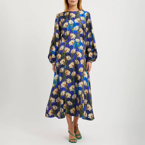Silk Floral Printed Midi Dress - Size UK 12 - Pre-Loved Borgo De Nor - Modalova