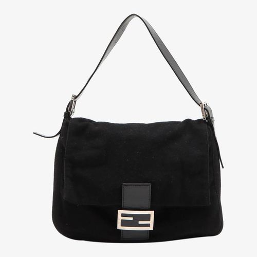 Black Wool And Leather Baguette Bag - Pre-Loved Fendi - Modalova