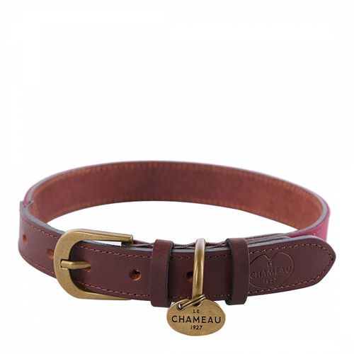 Extra Large Waxed Cotton/Leather Dog Collar Rouge - Le Chameau - Modalova