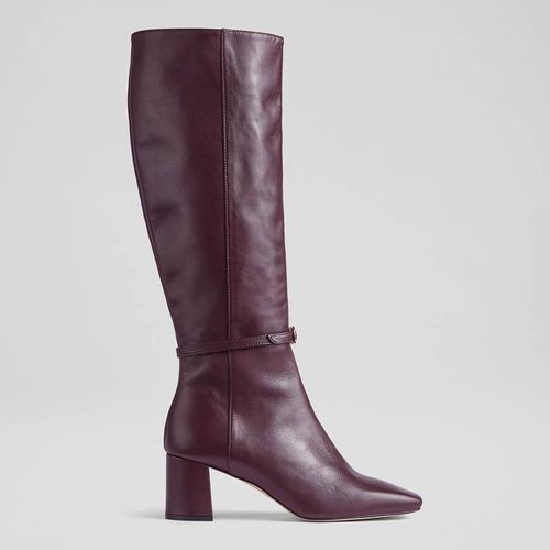 Burgundy Sylvia Leather Long Boot - L K Bennett - Modalova