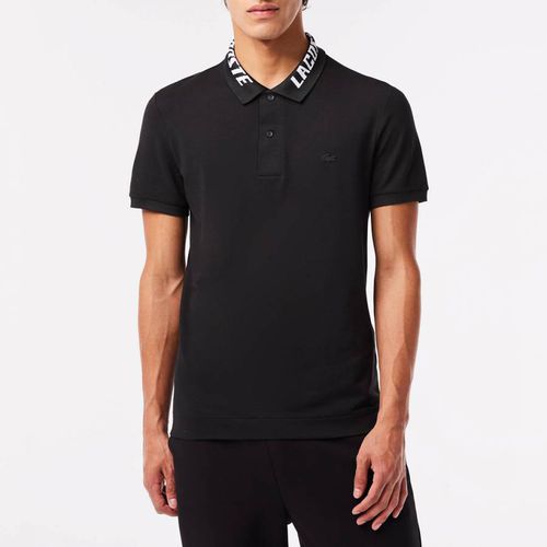 Black Branded Collar Polo Shirt - Lacoste - Modalova