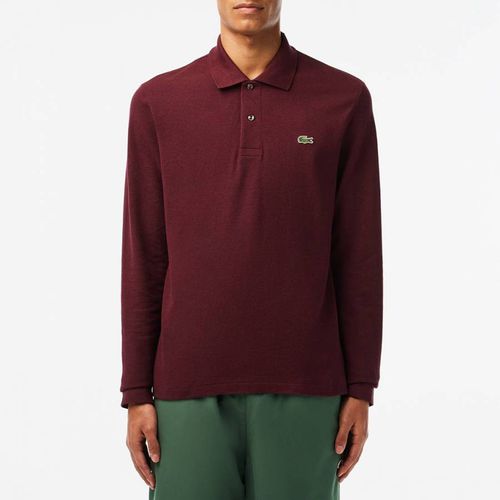 Burgundy Long Sleeve Polo Shirt - Lacoste - Modalova