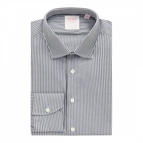 End on End Stripe Tailored Fit Cotton Shirt - Thomas Pink - Modalova