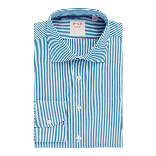 Teal Bengal Stripe Tailored Fit Cotton Shirt - Thomas Pink - Modalova
