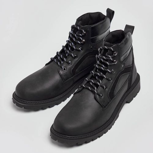 Black Oliver Leather Lace Up Boots - POD - Modalova