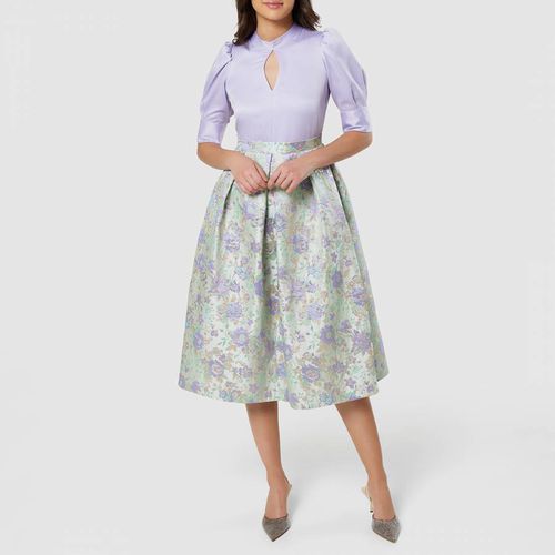 Lilac Floral Print 2 in 1 Midi Dress - Closet - Modalova