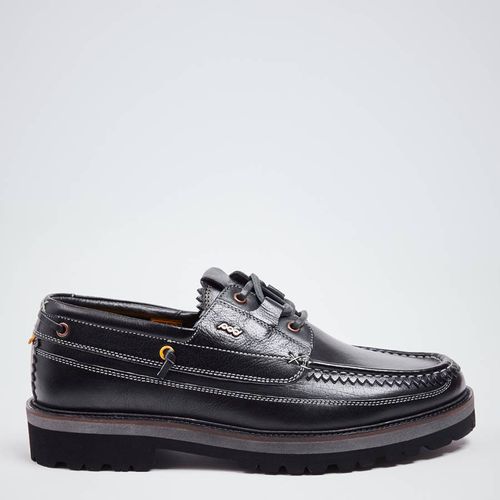 Black Bellamy Leather Boat Shoe - POD - Modalova