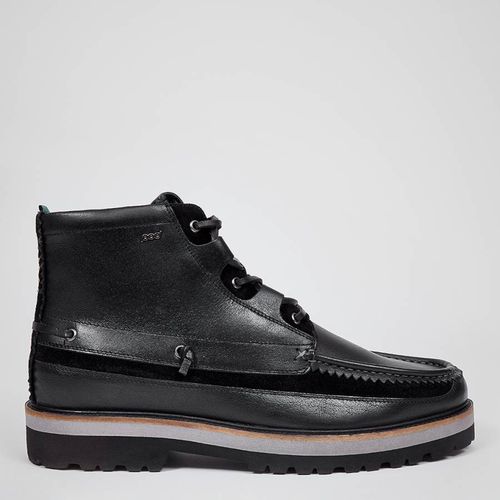 Black Benedict Leather Lace Up Boot - POD - Modalova