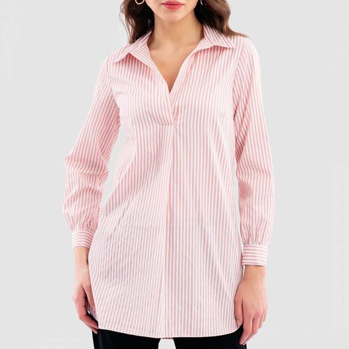 Pink Stripe Tunic Blouse - Closet - Modalova