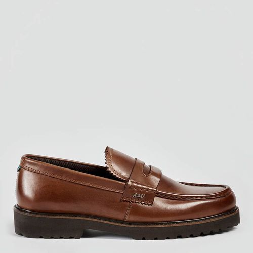 Brown Luca Leather Slip On Loafers - POD - Modalova