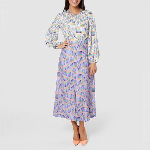 Lilac Print A-Line Midi Dress - Closet - Modalova