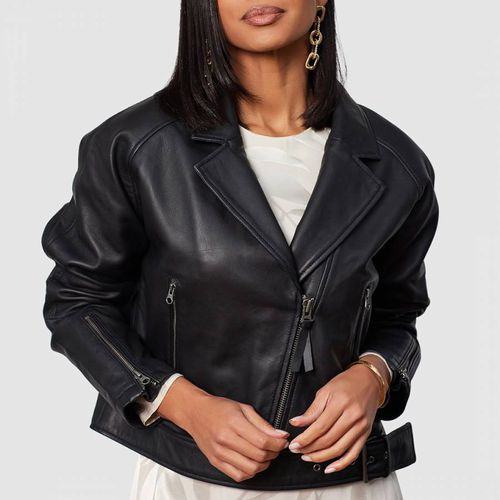 Black Biker Leather Jacket - Closet - Modalova