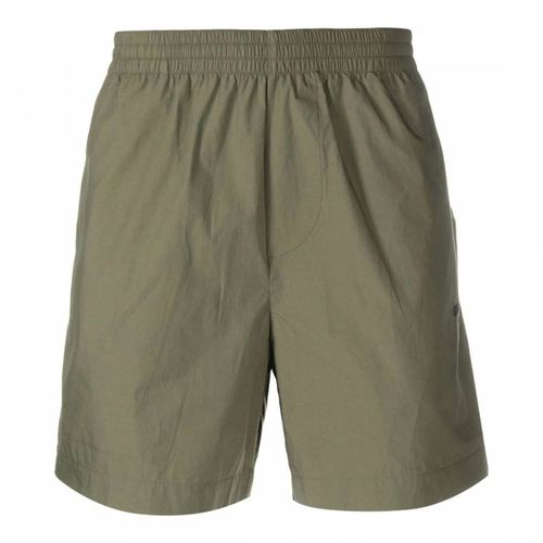 Khaki Arrow Outline Cotton Shorts - Off-White - Modalova