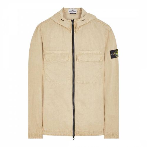 Beige Garment Dyed Cotton Overshirt - Stone Island - Modalova