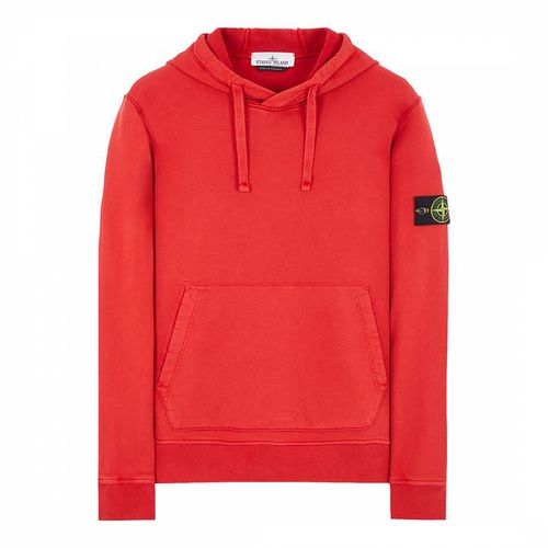 Red Fleece Cotton Hoodie - Stone Island - Modalova