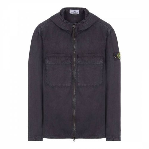 Navy Garment Dyed Cotton Overshirt - Stone Island - Modalova