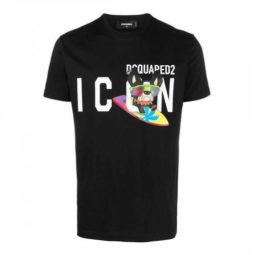 ICON' Graphic Logo Cotton T-Shirt - DSquared2 - Modalova