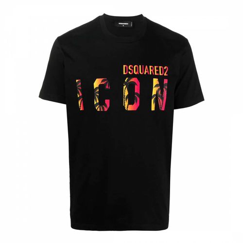 ICON' Print Detail Cotton T-Shirt - DSquared2 - Modalova