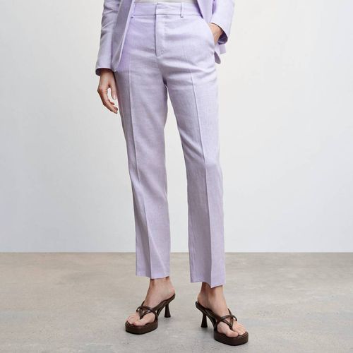 Light Purple Linen Suit Trousers - Mango - Modalova