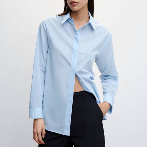 Sky Blue Essential Cotton Shirt - Mango - Modalova