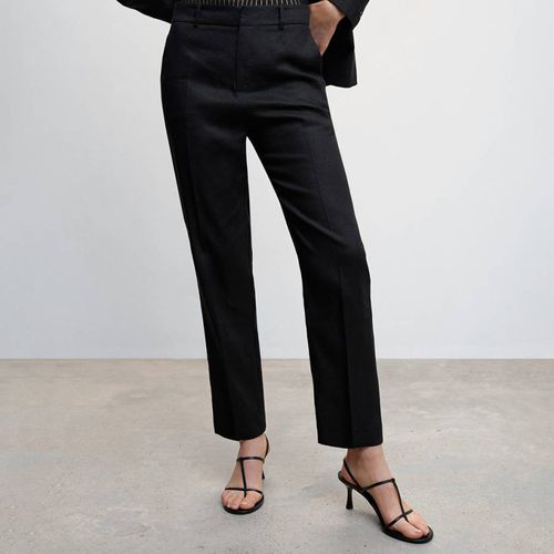Black Linen Suit Trousers - Mango - Modalova