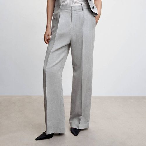 Herringbone Linen Blend Suit Trousers - Mango - Modalova