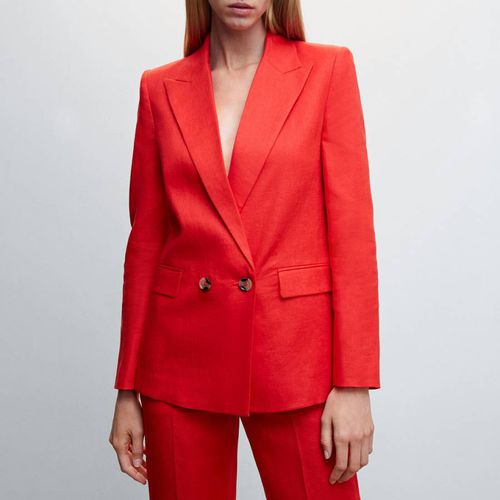 Red Linen Blazer - Mango - Modalova